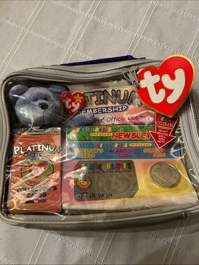 Ty Platinum Beanie Babies Platinum Edition  Silver/Grey Plush and Red Tag UNOPEN
